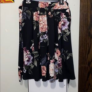 Black Floral Skirt